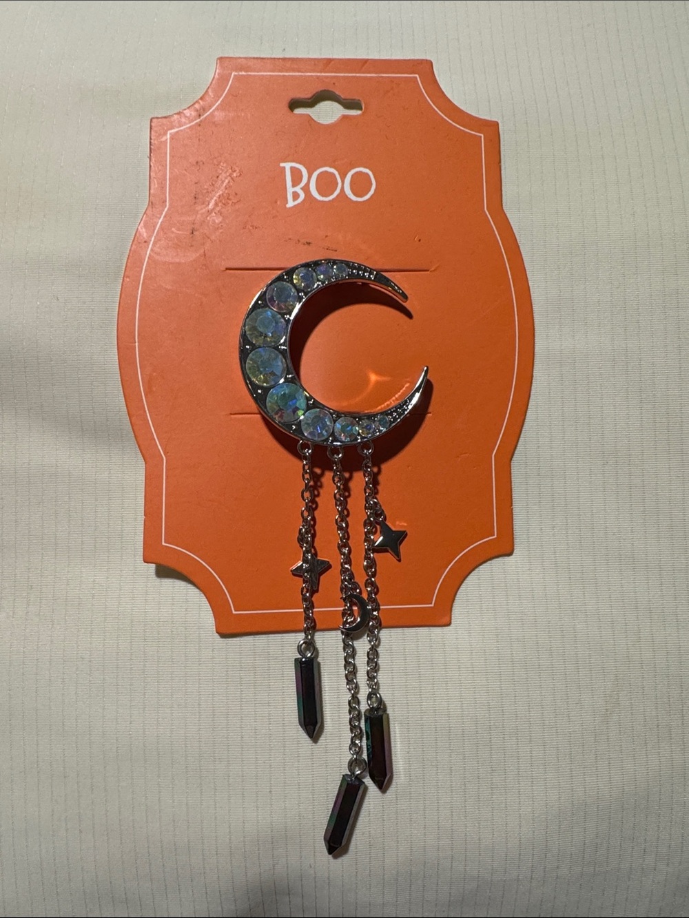 CrescentMoon Crystal Dangle Brooch/Pin/Hairpin